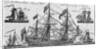 Illustration of Ship of War with Rigging by Corbis