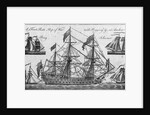 Illustration of Ship of War with Rigging by Corbis