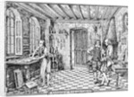 Sketch of Stradivari in His Workshop by Anonymous
