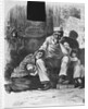 Family Resting Outside Factory Door by Anonymous
