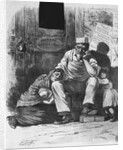 Family Resting Outside Factory Door by Anonymous