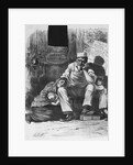 Family Resting Outside Factory Door by Anonymous