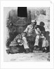 Family Resting Outside Factory Door by Anonymous