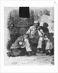 Family Resting Outside Factory Door by Anonymous