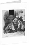 Family Resting Outside Factory Door by Anonymous