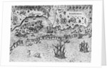 Detail of The Arrival of the Englishmen in Virginia by Theodor de Bry