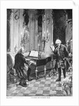 Bach Playing the Piano by Anonymous