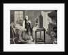 Print Depicting James Watt Studying Improvements to the Newcomen Steam Engine by Anonymous