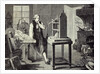 Print Depicting James Watt Studying Improvements to the Newcomen Steam Engine by Anonymous