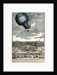 Color Engraving of Hot Air Balloon Lifting Off from the Palace of Versailles by Anonymous