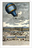 Color Engraving of Hot Air Balloon Lifting Off from the Palace of Versailles by Anonymous
