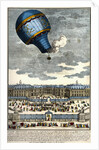 Color Engraving of Hot Air Balloon Lifting Off from the Palace of Versailles by Anonymous