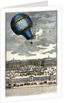 Color Engraving of Hot Air Balloon Lifting Off from the Palace of Versailles by Anonymous