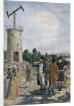 Illustration of the Experiment of the Telegraph of Cap in the Park of Saint-Fargeau in Menilmontant in July of 1763 by Anonymous