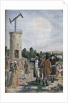 Illustration of the Experiment of the Telegraph of Cap in the Park of Saint-Fargeau in Menilmontant in July of 1763 by Anonymous