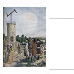 Illustration of the Experiment of the Telegraph of Cap in the Park of Saint-Fargeau in Menilmontant in July of 1763 by Anonymous