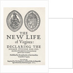 Portrait of The New Life of Virginia Document by Anonymous