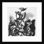 Illustration of Men Fighting at Barricades in Berlin by Kirchoff