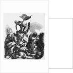 Illustration of Men Fighting at Barricades in Berlin by Kirchoff