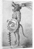 Profile Drawing of Aztec Warrior in Costume by Anonymous