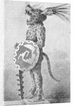 Profile Drawing of Aztec Warrior in Costume by Anonymous