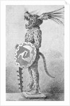 Profile Drawing of Aztec Warrior in Costume by Anonymous