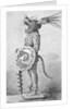 Profile Drawing of Aztec Warrior in Costume by Anonymous