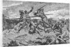 King Arthur and Saxons in Battle by Anonymous
