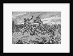 King Arthur and Saxons in Battle by Anonymous