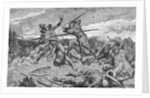 King Arthur and Saxons in Battle by Anonymous
