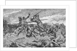 King Arthur and Saxons in Battle by Anonymous