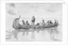 Missonary Man and Natives Traveling in Boat by Anonymous