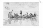 Missonary Man and Natives Traveling in Boat by Anonymous