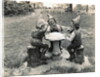 Gnomes Sitting Around a Mushroom by Anonymous