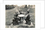 Gnomes Sitting Around a Mushroom by Anonymous