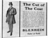 Ad For Blenheim Overcoats For Men/1905 by Anonymous
