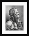 Profile Portrait of Bearded Man in Suit of Armor by Anonymous