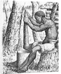 Man Grinding Grain by Anonymous