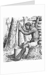 Man Grinding Grain by Anonymous
