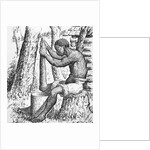 Man Grinding Grain by Anonymous