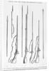 Illustration of 18th-Century Rifles and Other Weapons by Anonymous