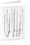 Illustration of 18th-Century Rifles and Other Weapons by Anonymous