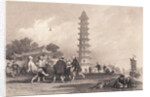 Chinese Men Playing Badminton by Anonymous