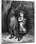 Engraving of Little Red Riding Hood with the Wolf by Anonymous
