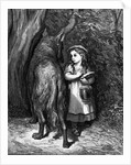 Engraving of Little Red Riding Hood with the Wolf by Anonymous