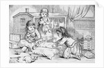 Girls Playing with Dolls by Anonymous
