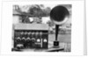 Display of an Early Radio on Residential Lawn by Anonymous