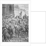 French Crowd of Unrest at Barricaded Street by Anonymous