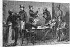 Illustration of Men Fencing Goods by D. Longacre