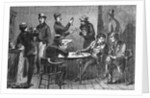 Illustration of Men Fencing Goods by D. Longacre